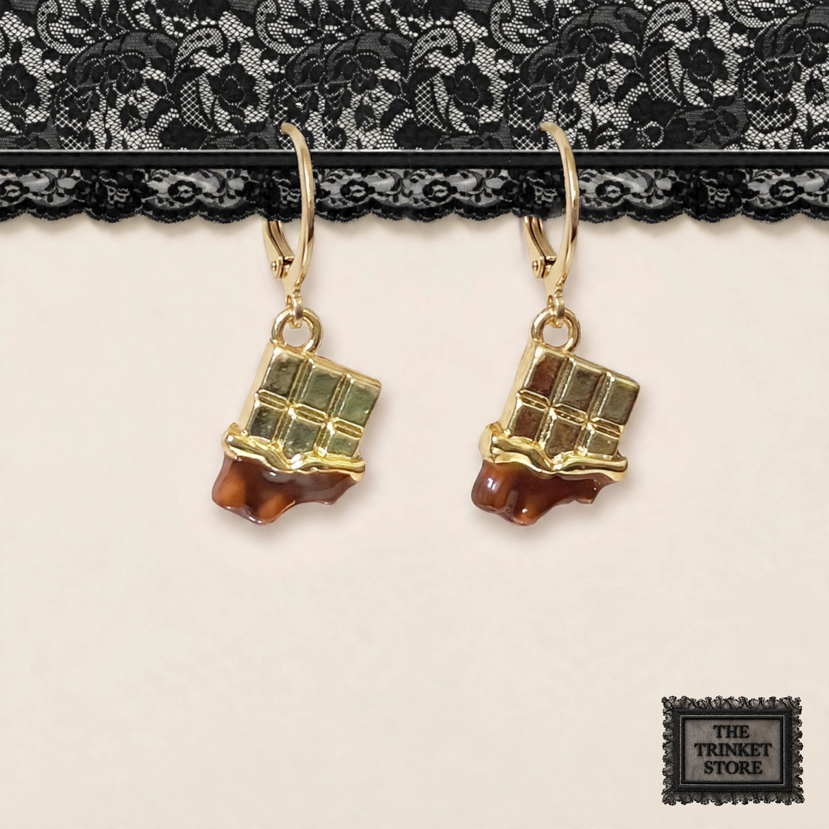 GOLDEN CHOCOLATE BARS earrings
