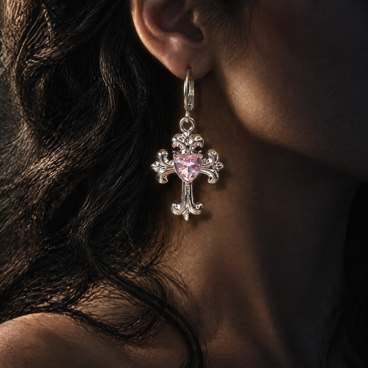 PINK CRUCIFIX ear shot