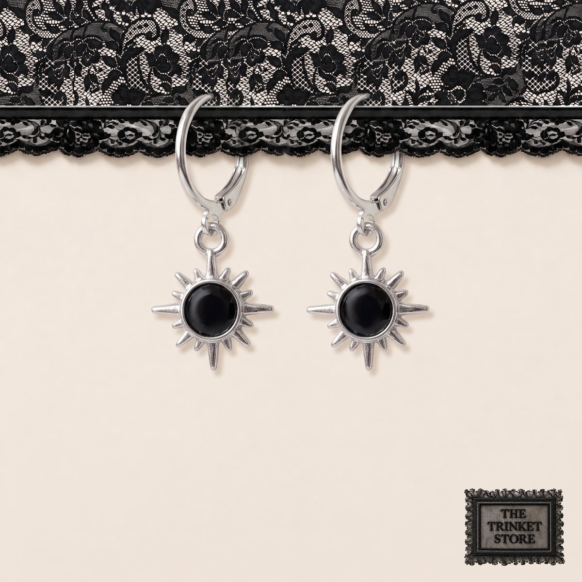 SUN STARS Black earrings