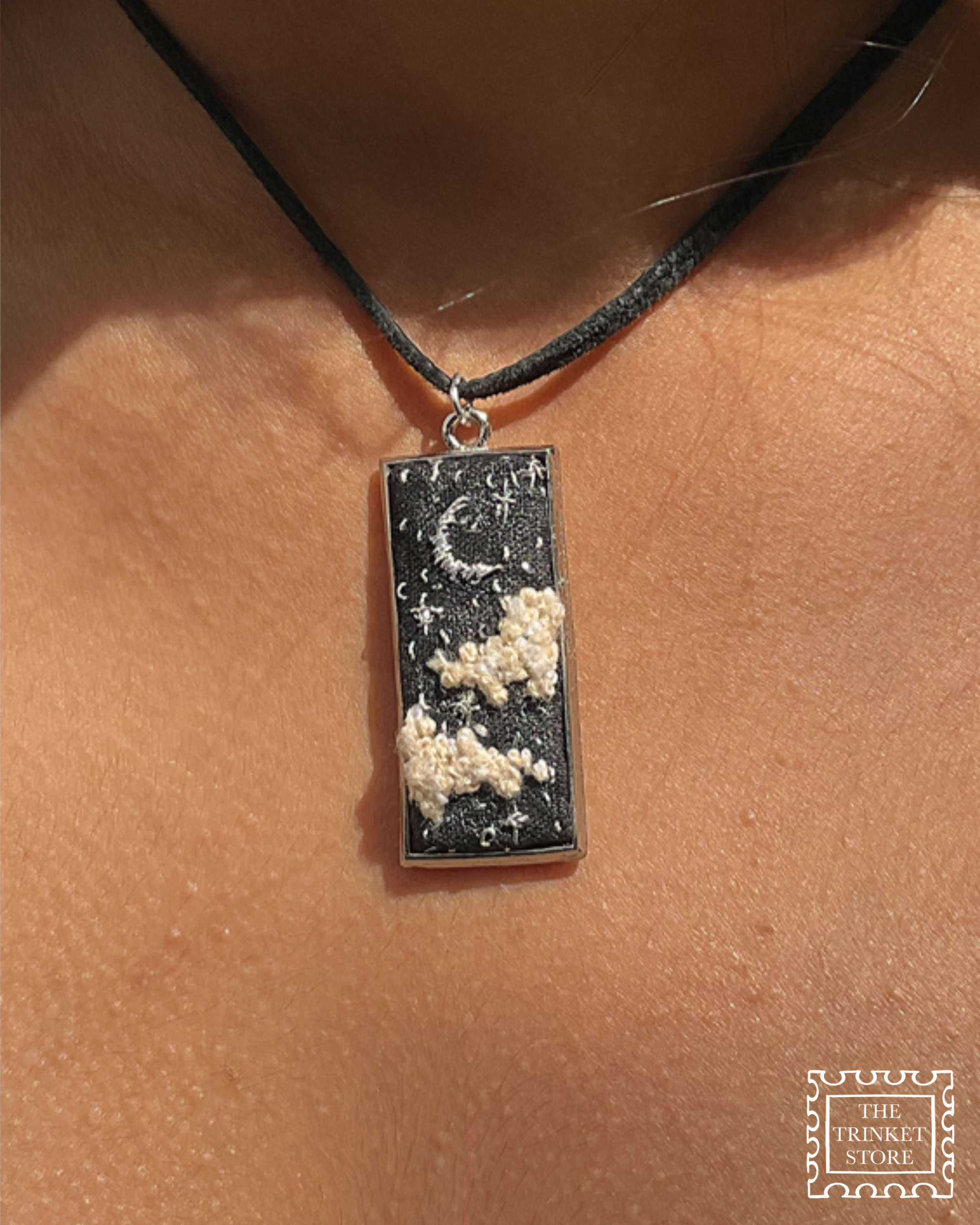 MOON NIGHT EMBROIDERED PENDANT